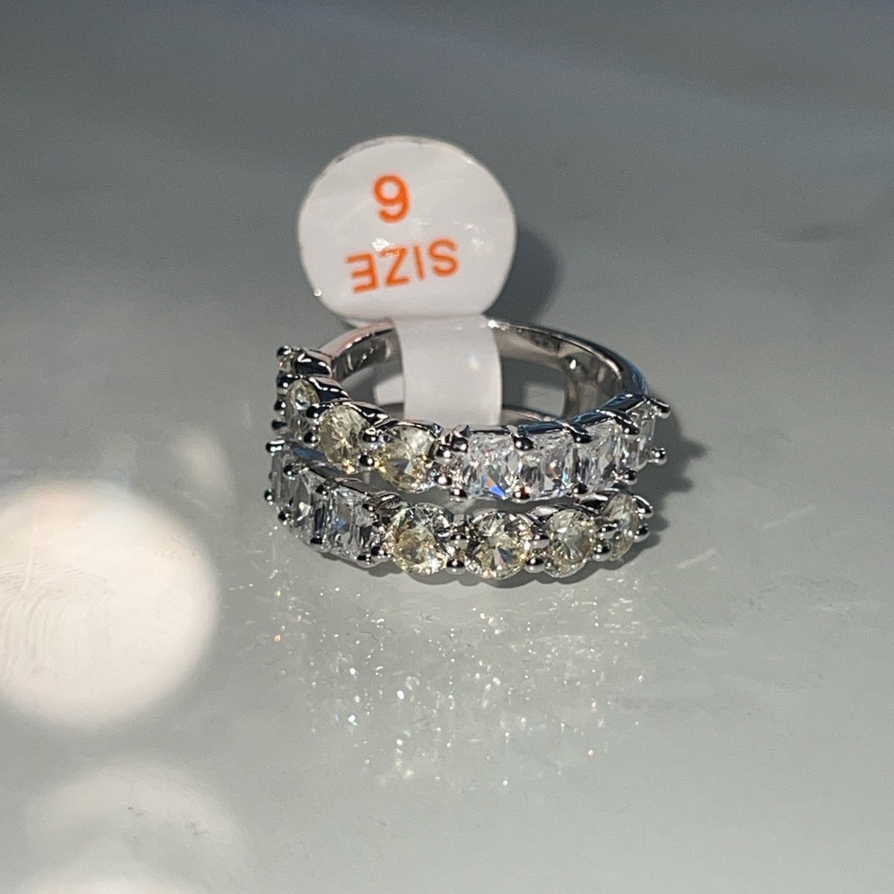 BP Silver and Lemon CZ Women's Ring 6